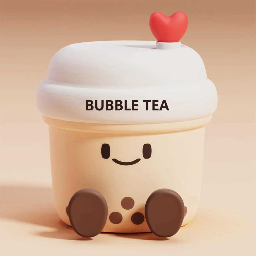Bubble Milk Tea Led Table Lamp Cute Silicone Rechargeable Night Light for Nursery Girls Kids Gift Bedroom Bedside Mood Light C250913