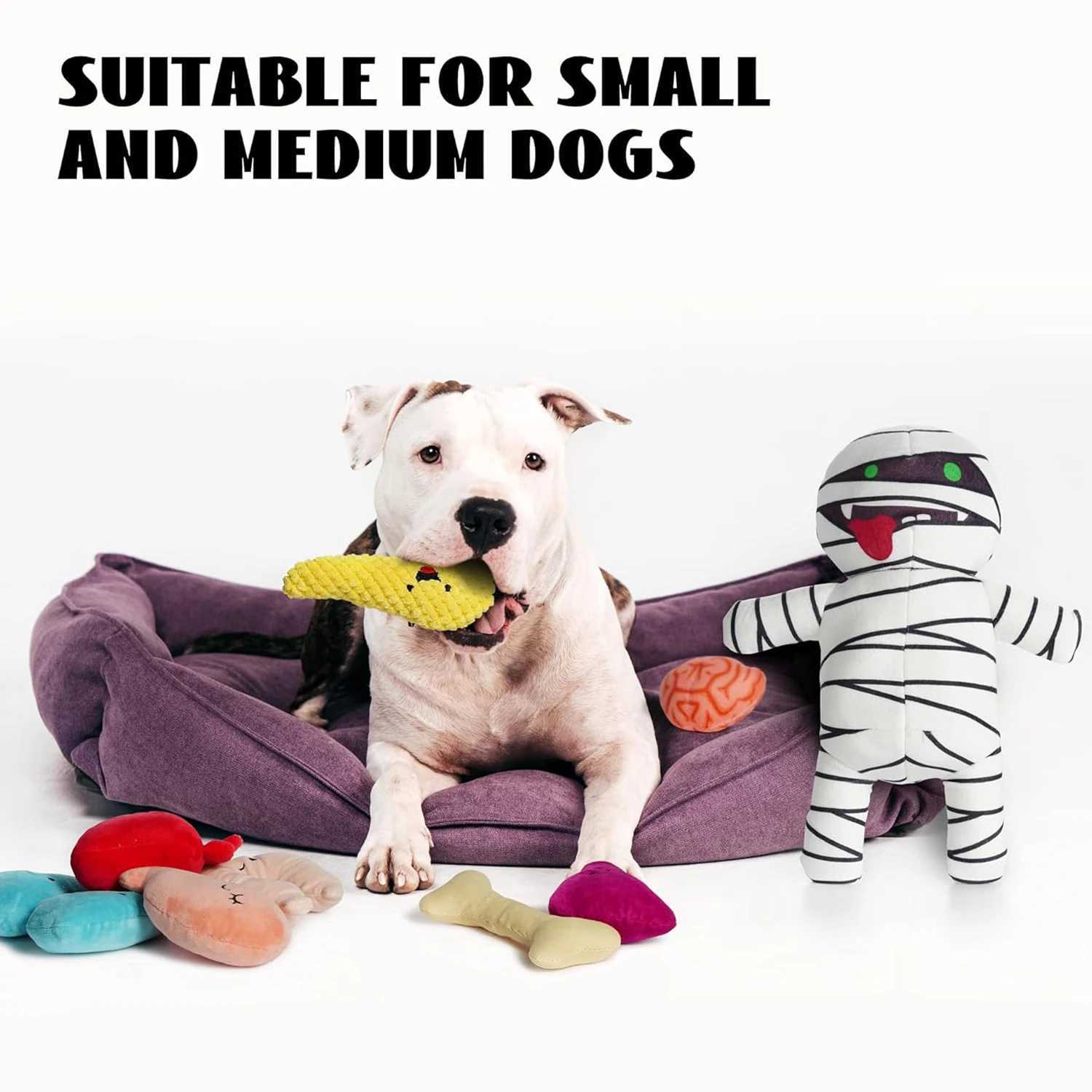 Halloween Zombie Mummy Dog Toys with Organs Funny Cool Squeaky Dog Chew Toys for Puppies Dog Training Hide and Seek Supplies X250913