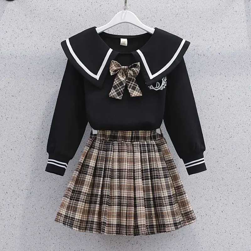 Skirt Set Pleated JK Uniform Clothes for Girls 10 To 12 Years Autumn Winter Suit Girl Clothing Korean Two Piece Childrens 2025 C250913