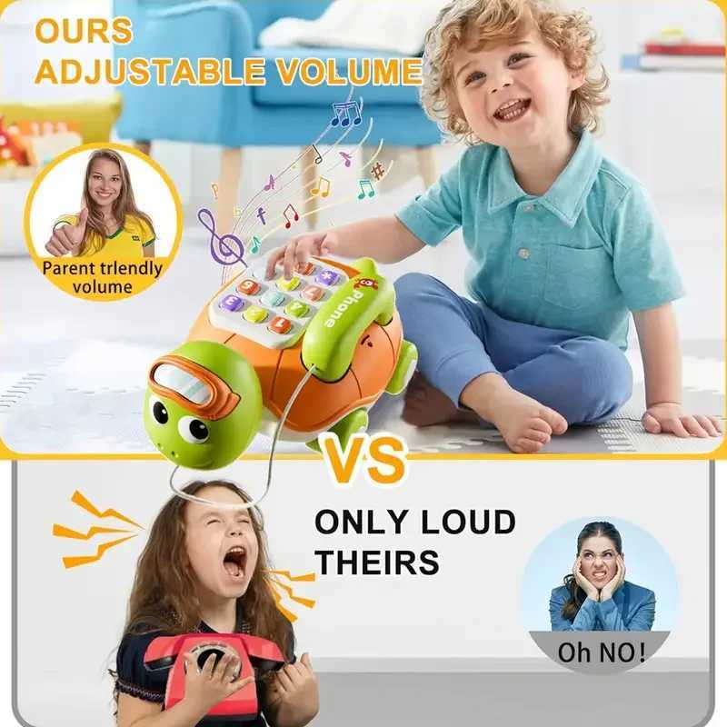 Musical Turtle Crawling baby Toys Interactive Baby Phone Toy with Piano Music Lights Toddlers Early Learning Educational Toys C250913
