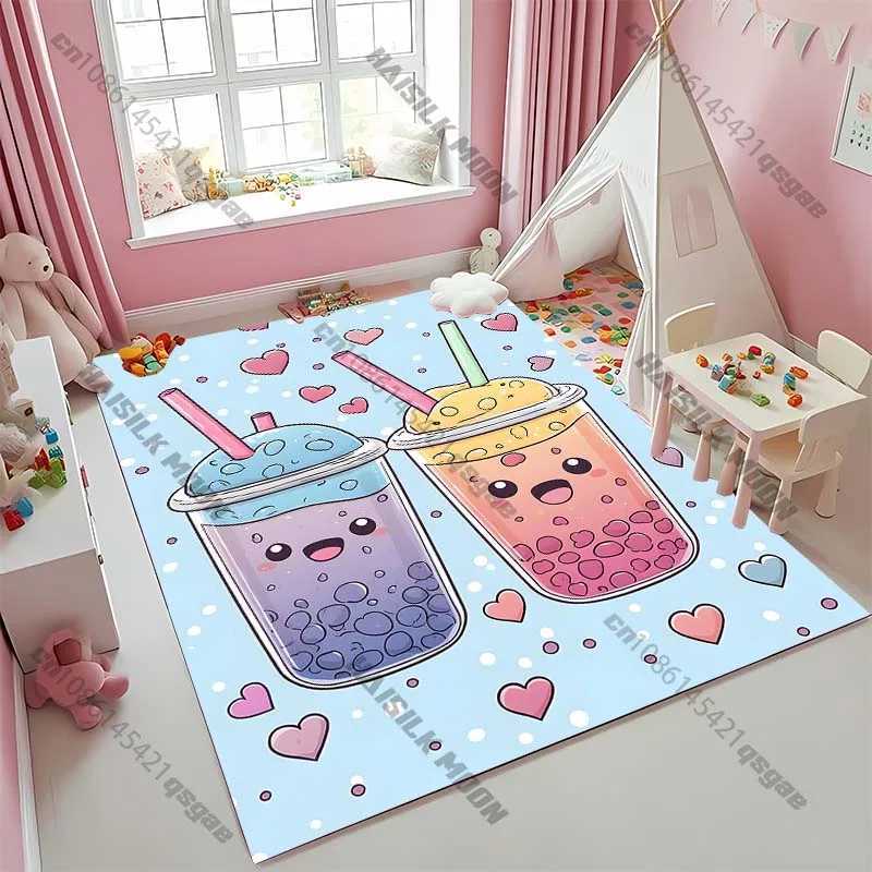 15 Sizes Milk Tea Pattern Carpet Four Seasons Rug for Bedroom Living Room Childrens Room Modern Home Decor Mat Christmas Gift C250913