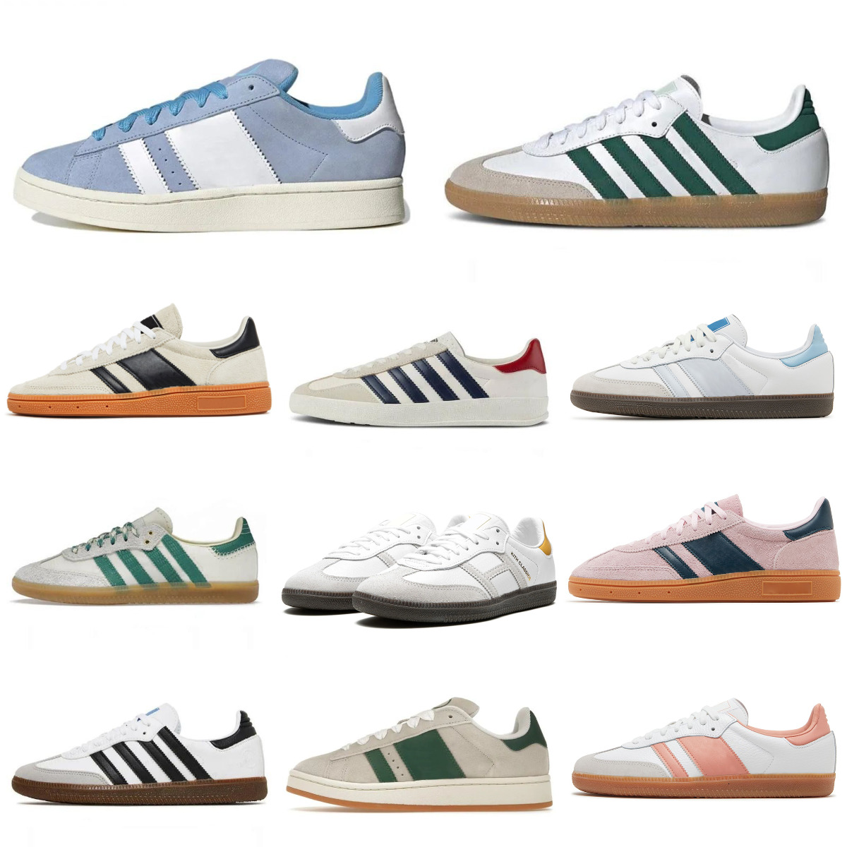 Designer Sambazs Sports Shoes Men White Black Gum Cream Night Brown Casual Gazellis Indoor Shoe Collegiate Navy Night Red Women Trainers Leopard Denim Dark Sneakers