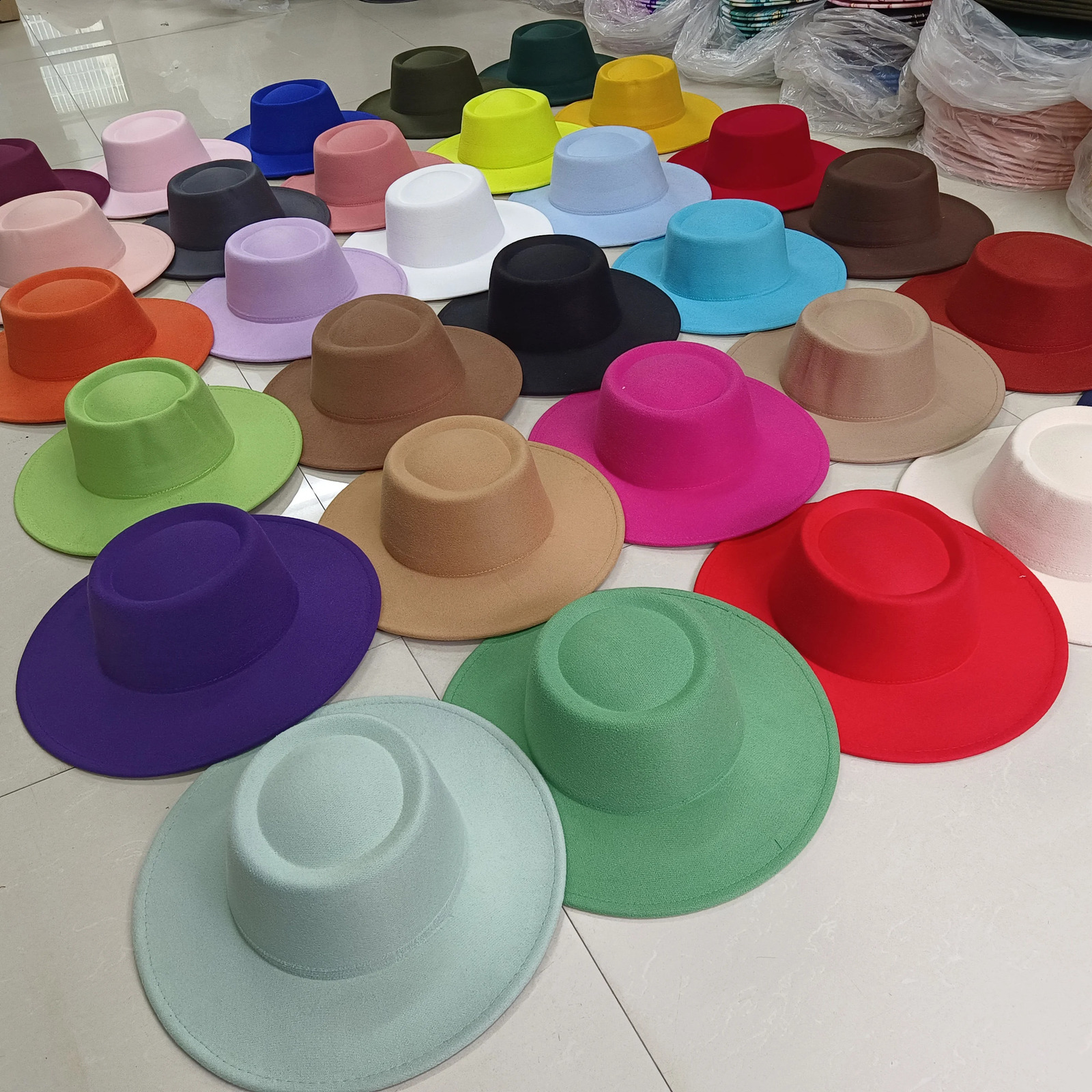 Pink fedora hat 8cm concave convex top womens jazz hat mens classic flat top fedora hat classic 250912