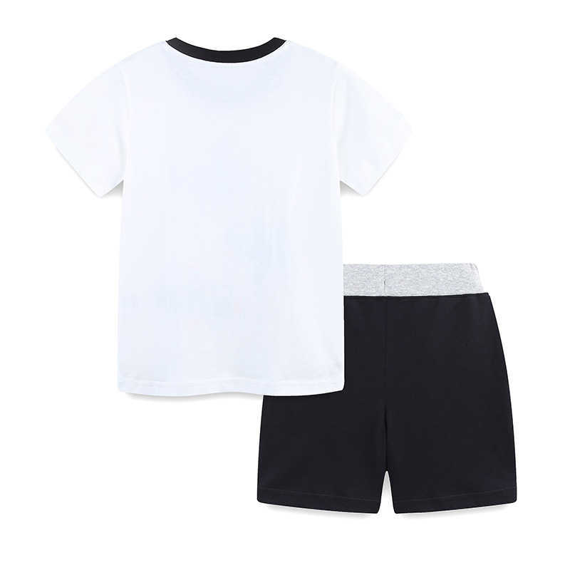 Boys' Short Sleeve Set Summer New Children's Set Knitted Cotton Round Neck Printed Two-Piece Set for Kids