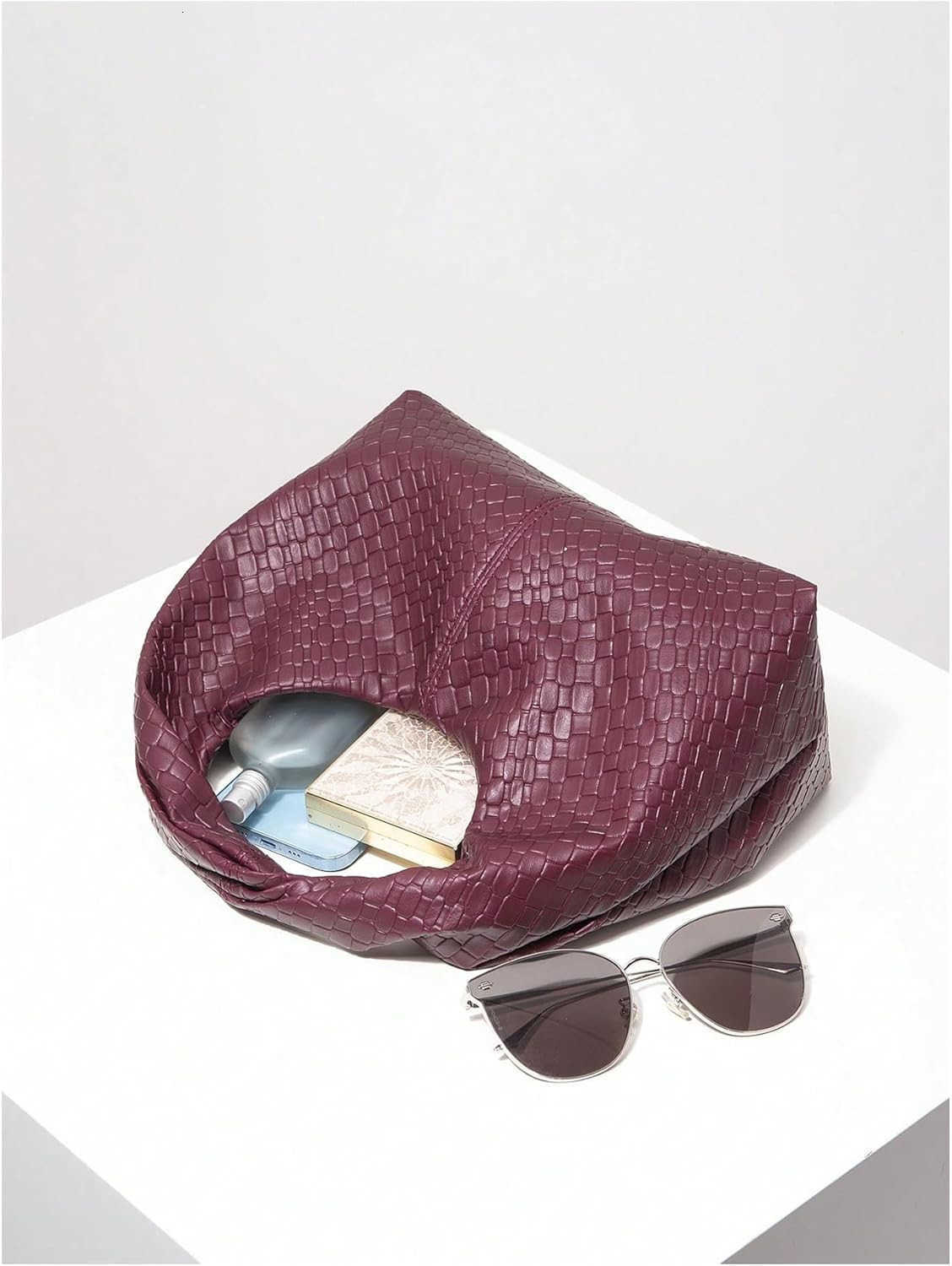 Womens Ruched Hobo Mini Handbag Clutch Purse Dumpling Pouch BagW250912