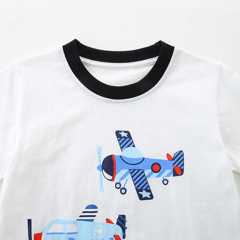 Boys' Short Sleeve Set Summer New Children's Set Knitted Cotton Round Neck Printed Two-Piece Set for Kids