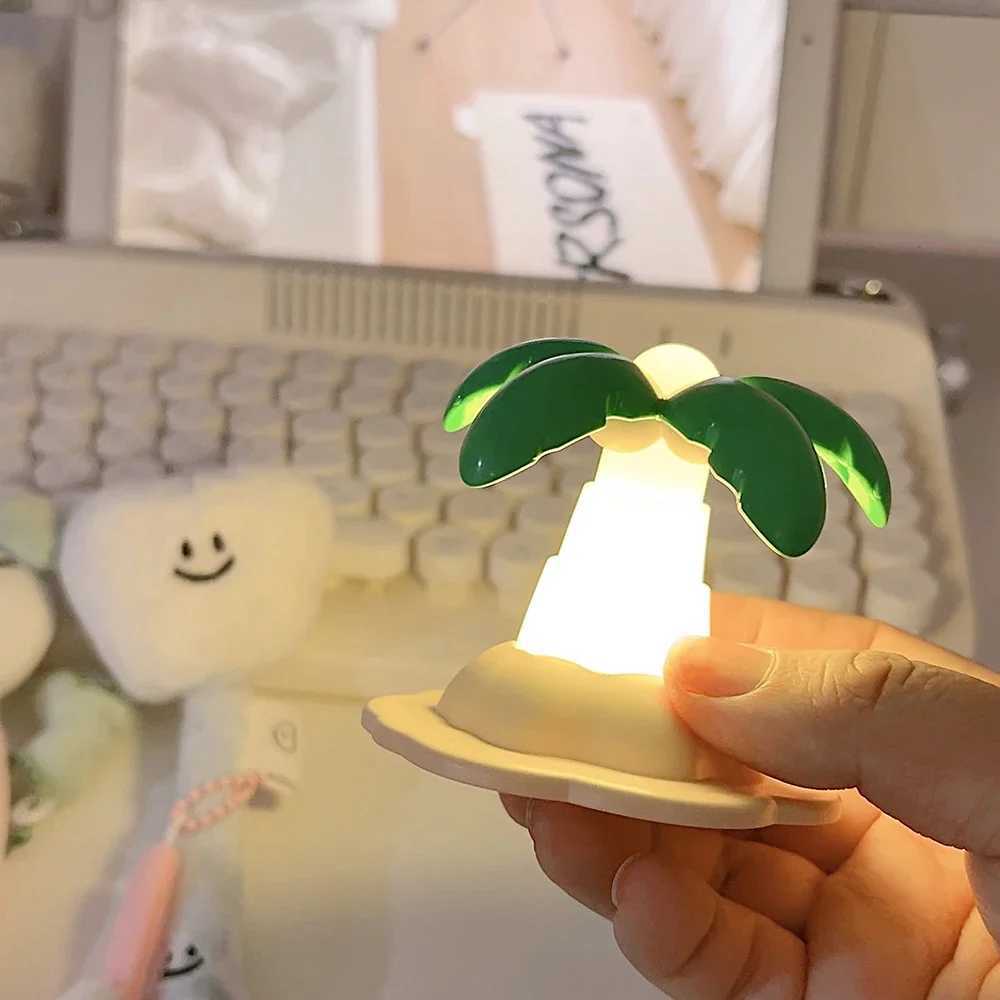 Mini Night Light LED Cartoon Coconut Tree Desk Lamp Desktop Ornament Bedside Bedroom Table Lights Children Boy Holiday Gifts C250913
