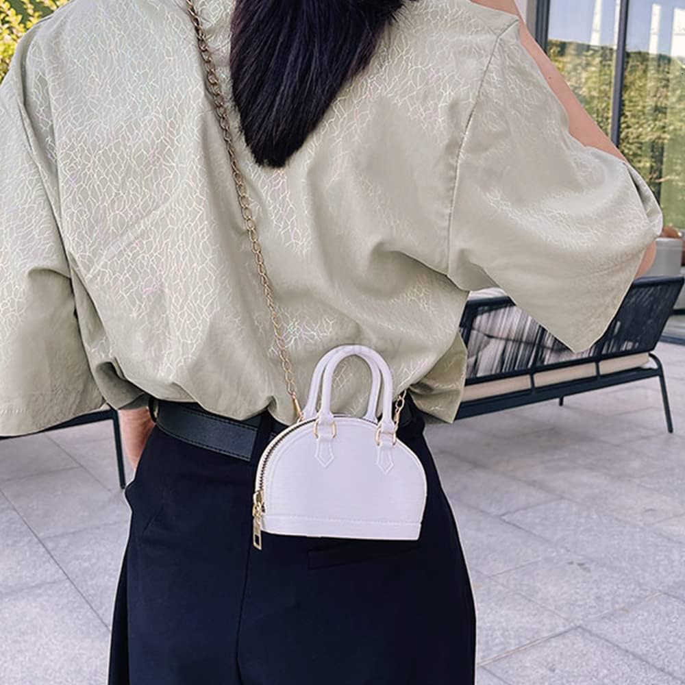 Little Girls Handbag Mini Chain Crossbody Shoulder Bag Shell Shape Zip Around Dome Tote Top Handle BagW250913