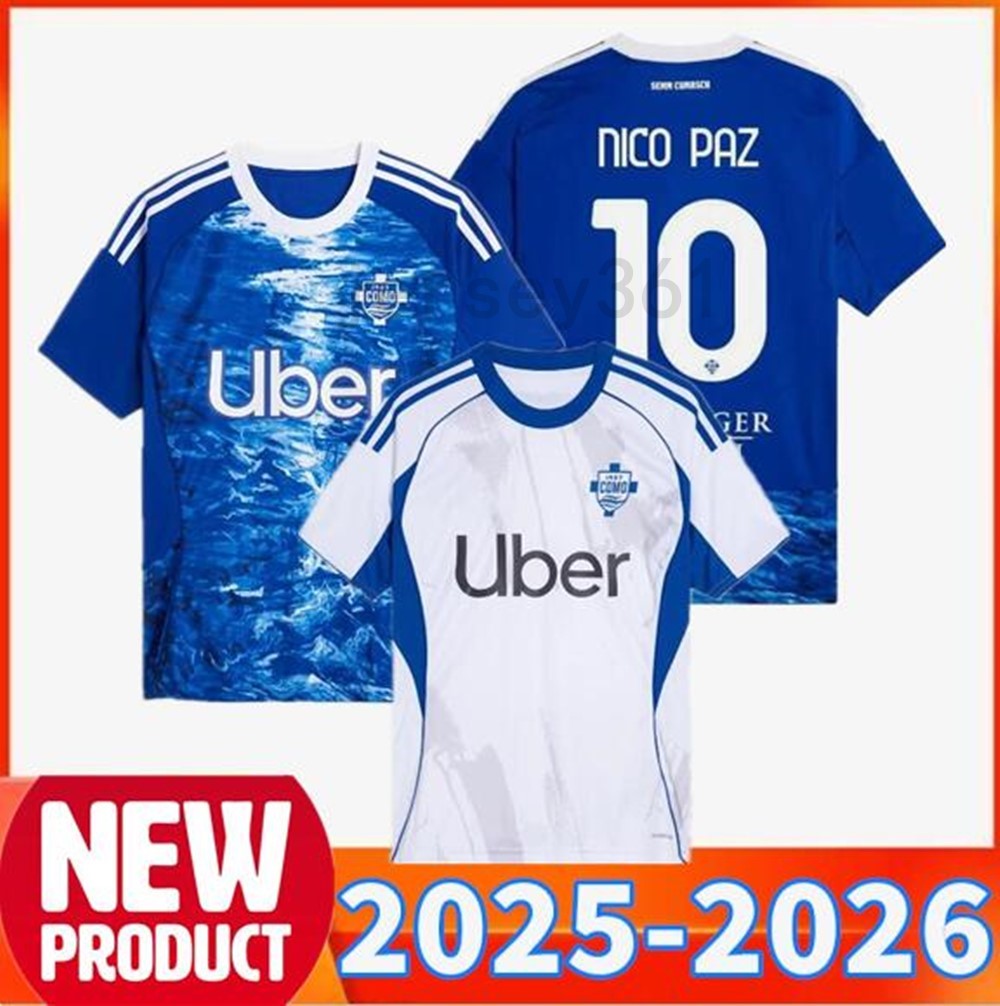 Como Soccer Jerseys 2025 2026 MORATA KUHN BATURINA PERRONE CUTRONE A.DIAO GABRIELLONI S.ROBERTO NICO PAZ CAQUERET 25 26 football shirt