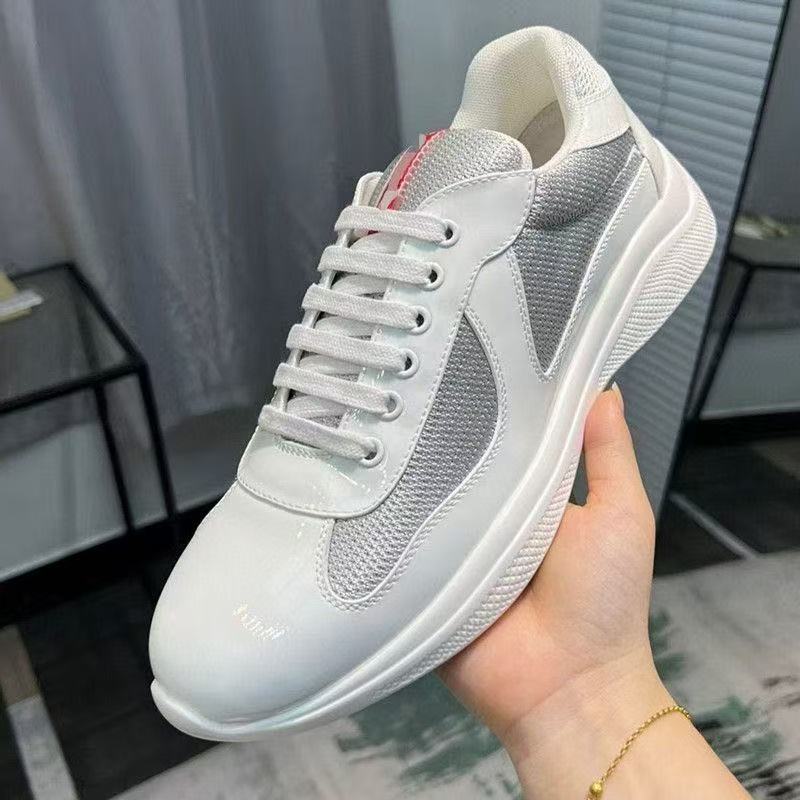 Designer Sneakers big size eur50 Mens womens American cups shoes classic casual running bright leather nylon outdoor trainers green fashion Sports Trainer shoes