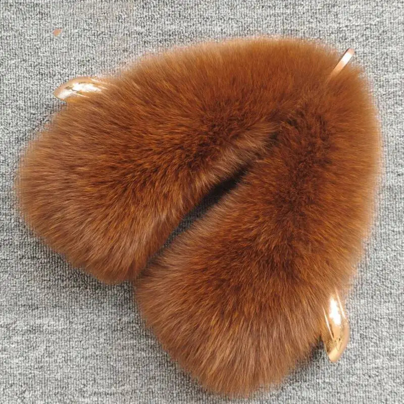 Real Fox Fur Collar For Woman Winter Warm Genuine Fur Scarf Real Fur Scarf Jacket Coat Decor Collar Shawl Detachable 250909