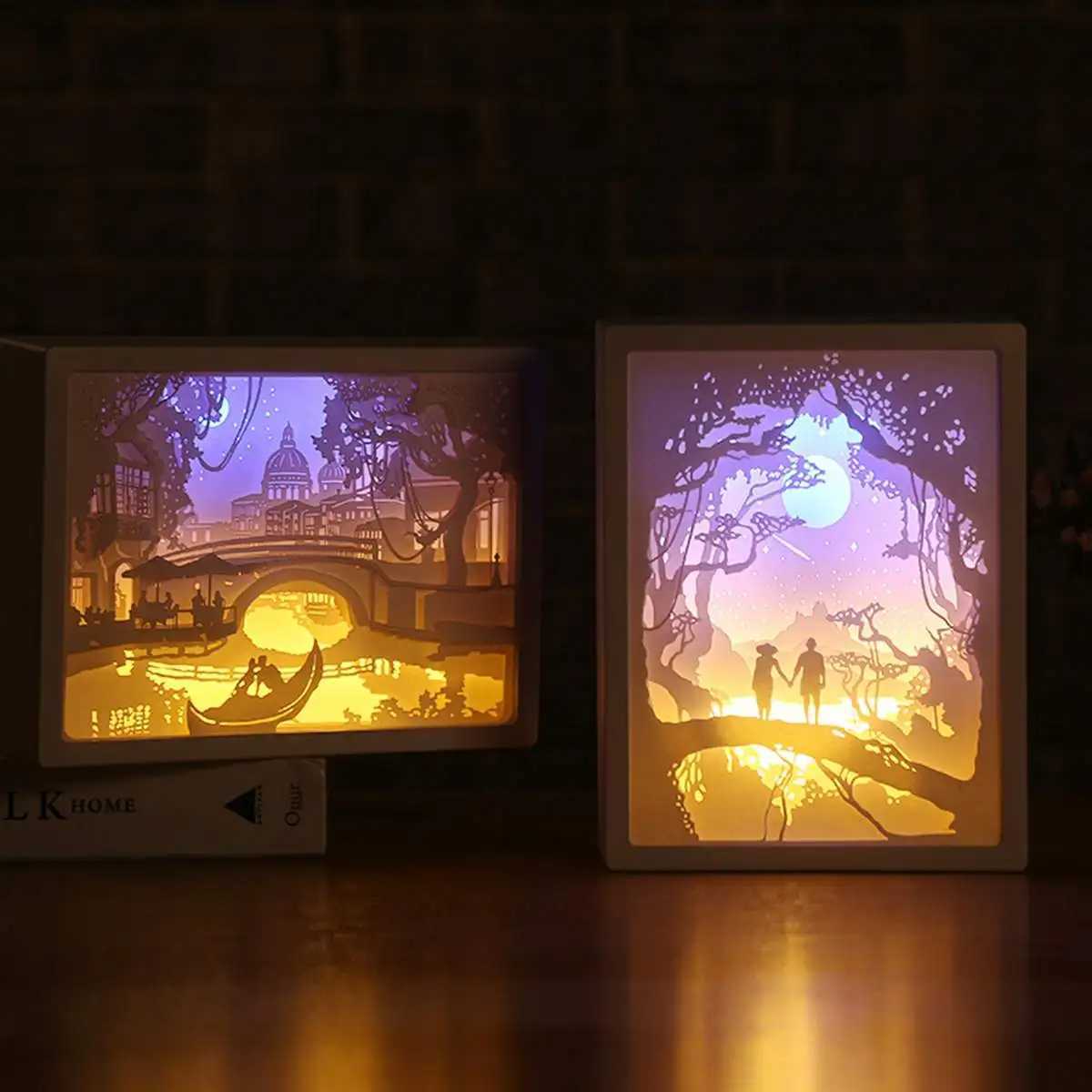 Halloween Christmas 3D Paper Carving Light LED Night Light Bedside Desk Table Lamp Carved CreativeGifts Kids Bedroom C250913