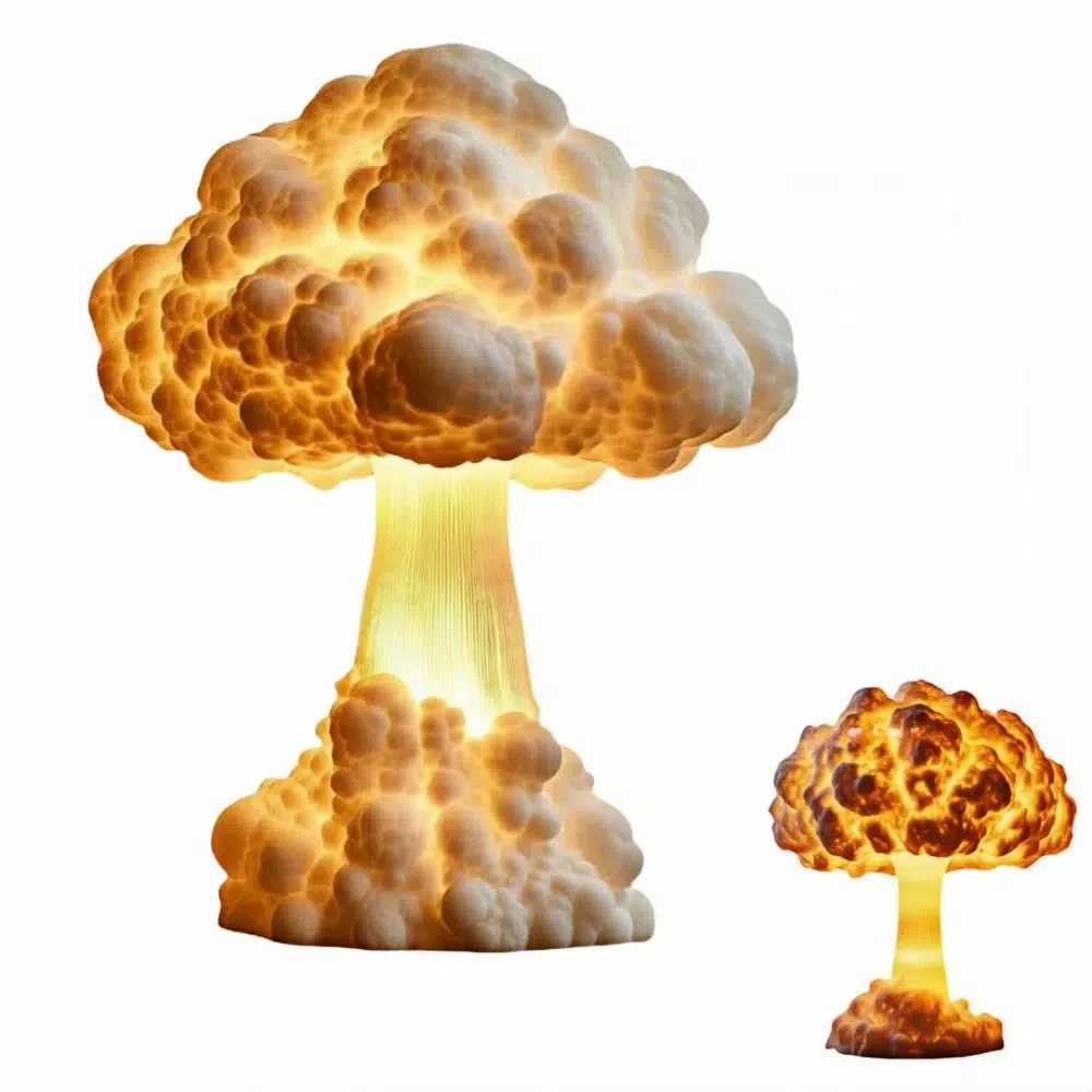 3D Mushroom Cloud Table Lamp Simulation Multipurpose Atomic Bomb Blast Night Light Handmade Resin LED Reading Light Desk Decor C250913
