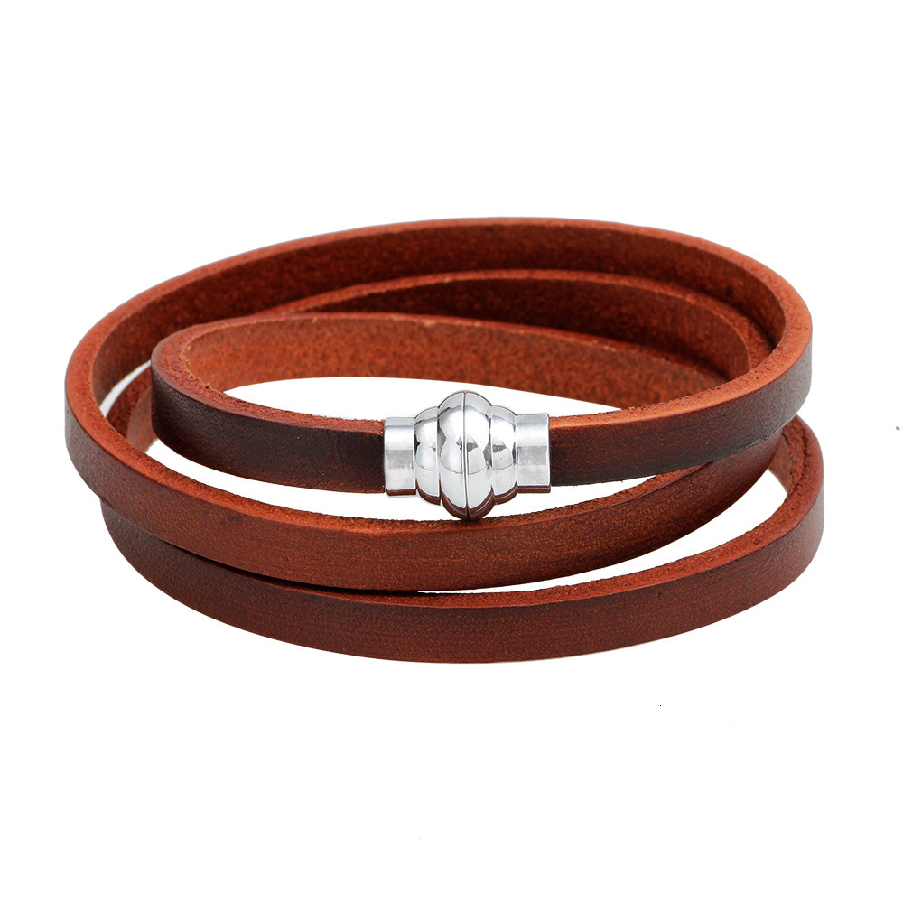 Classic Fashion Multi-layer Wrap Bracelet for Men, Unique Street Style Genuine Leather Versatile Accessory ddmymoon