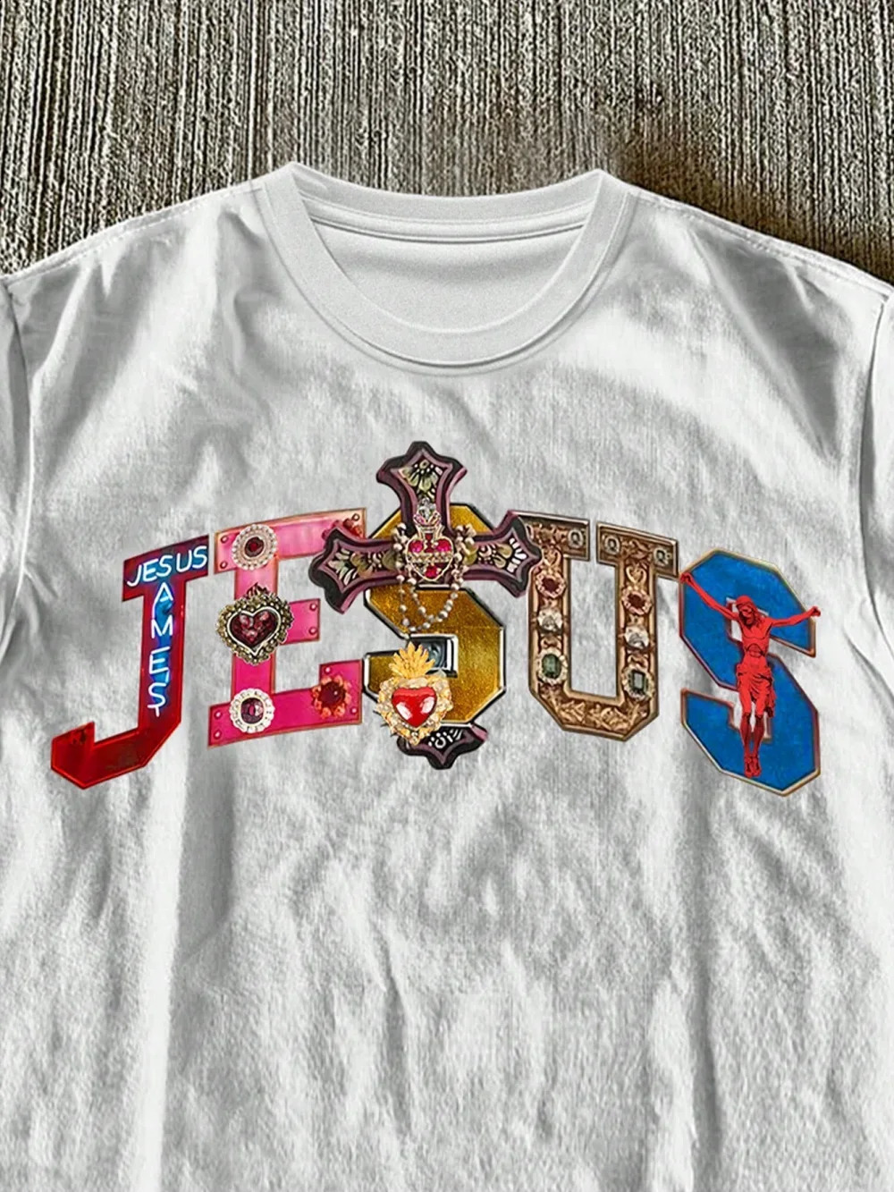 220 Cotton TShirt Mens Religious Faith Multicolor Cross Jesus Text Graphic Printed TShirt 250912