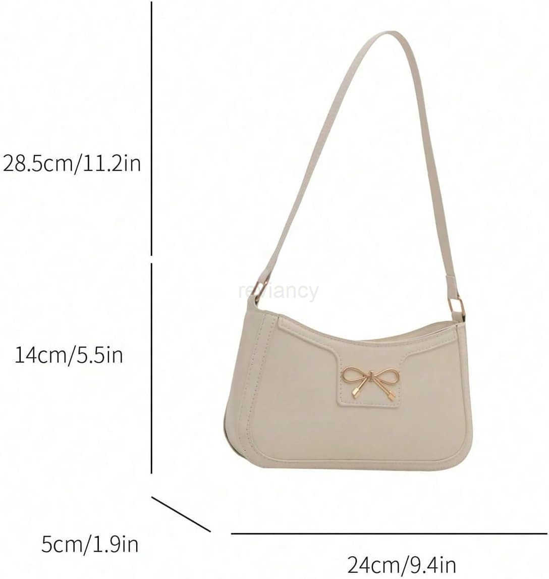 Womens Bow Top Handle Clutch Purses PU Leather Underarm Shoulder BagsW250913