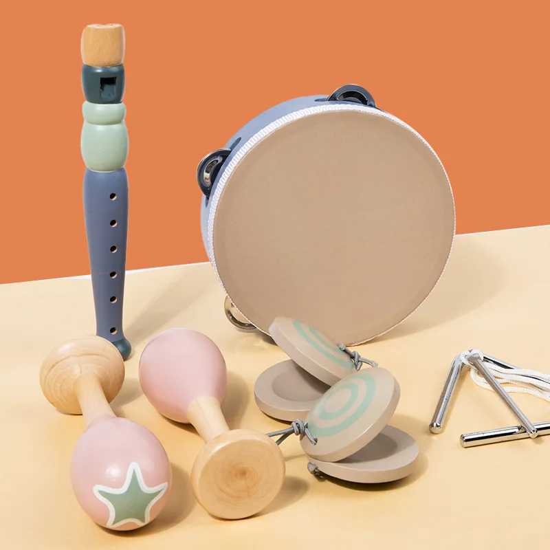 Montessori Wooden Music Discovery Kit 5in1 Set Baby Sensory Toys with Xylophone Shakers Triangle NonToxic Early Learning Gift C250913