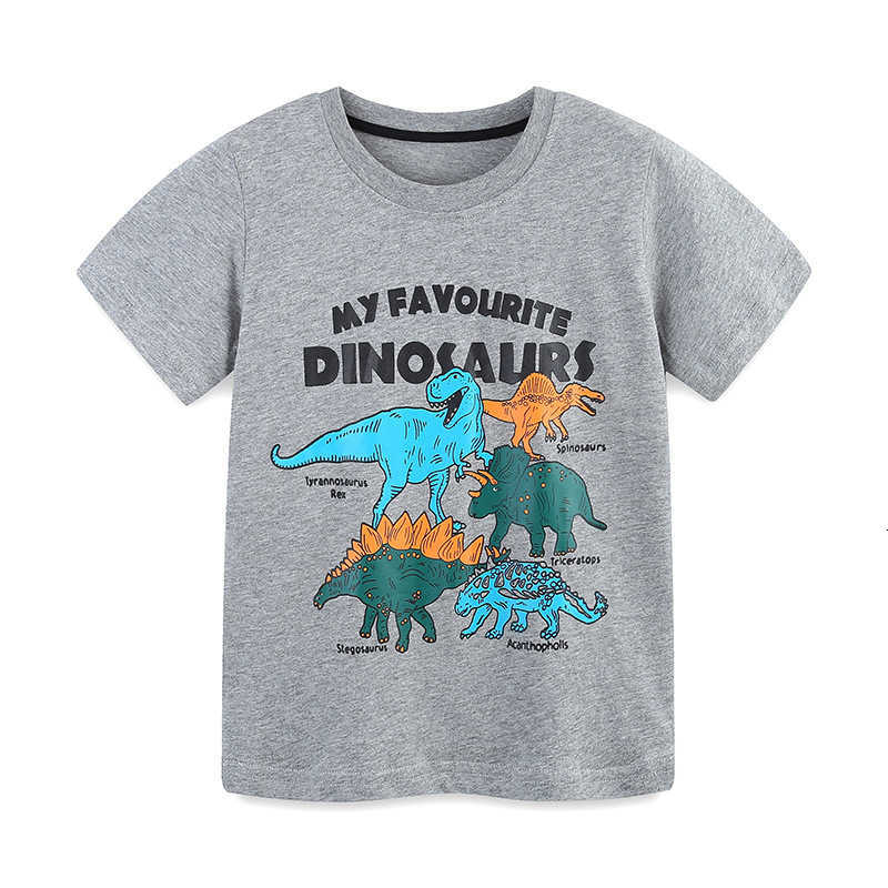 25 Summer New Boys' T-Shirt Children's T-Shirt Fashion Dinosaur Print Knitted Cotton Boys' Base Shirt