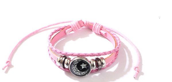 Hot Selling Sun Moon Lovers Time Leather Punk Multi-layer Beaded Braided Bracelet Couple Gift ddmymoon