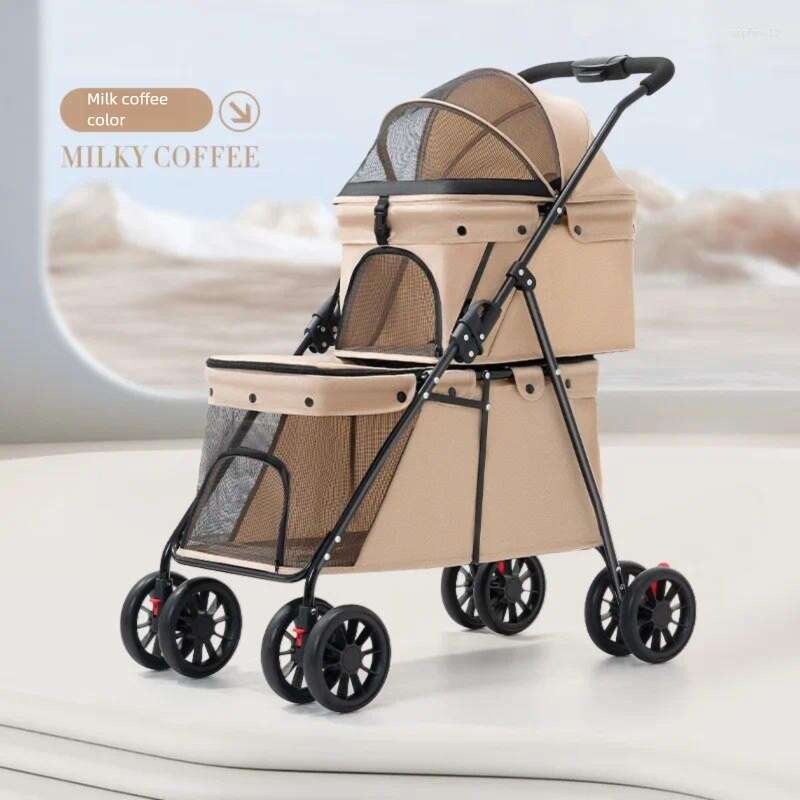 Pet Cart Double-layer Large Space Dog Foldable Portable Going Out Cat Bag Breathable Free shipping