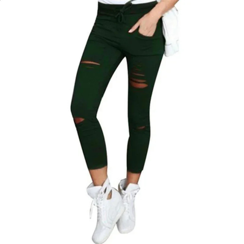 for Big Size Ripped Trousers Stretch Pencil Pants Leggings Women Woman Jeans Z260313