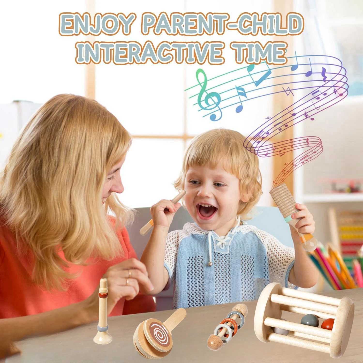 Baby Musical Toys Montessori Toys Wooden Percussion Instruments Set oddler Music Toys Preschool Educational Birthday Gift C250913