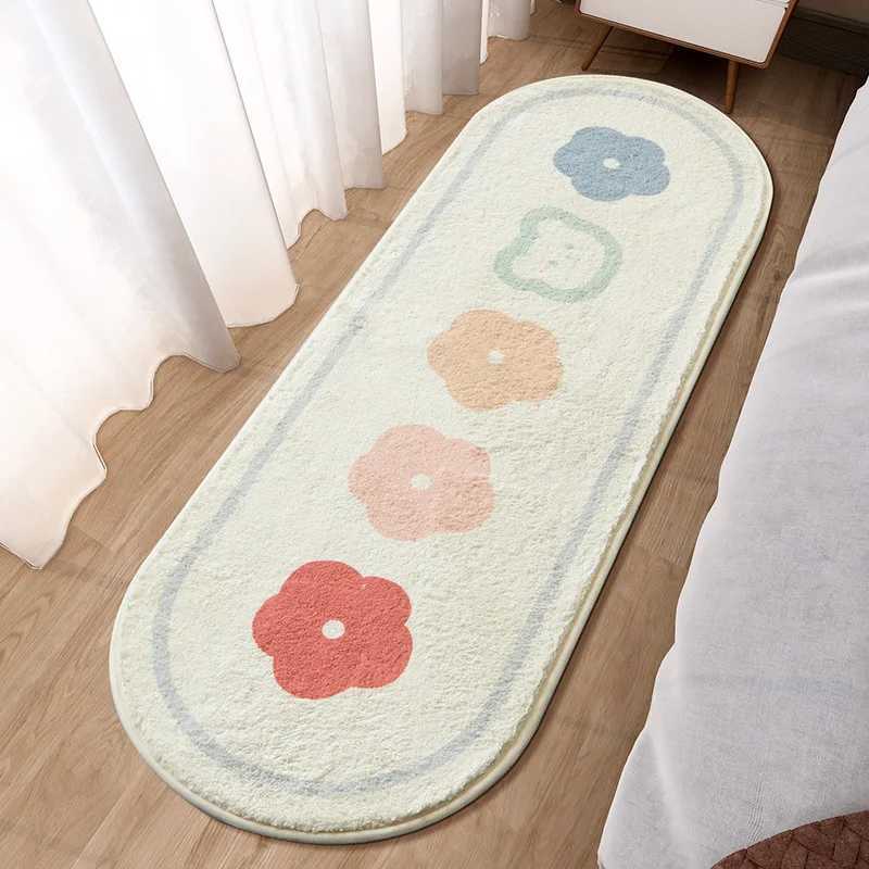 Cartoon Faux Lamb Wool Bedroom Bedside Rugs Lovely Rabbit Pink Bed Area Carpet Soft No Icy Feet for Girls Children Bed Room Rug C250913