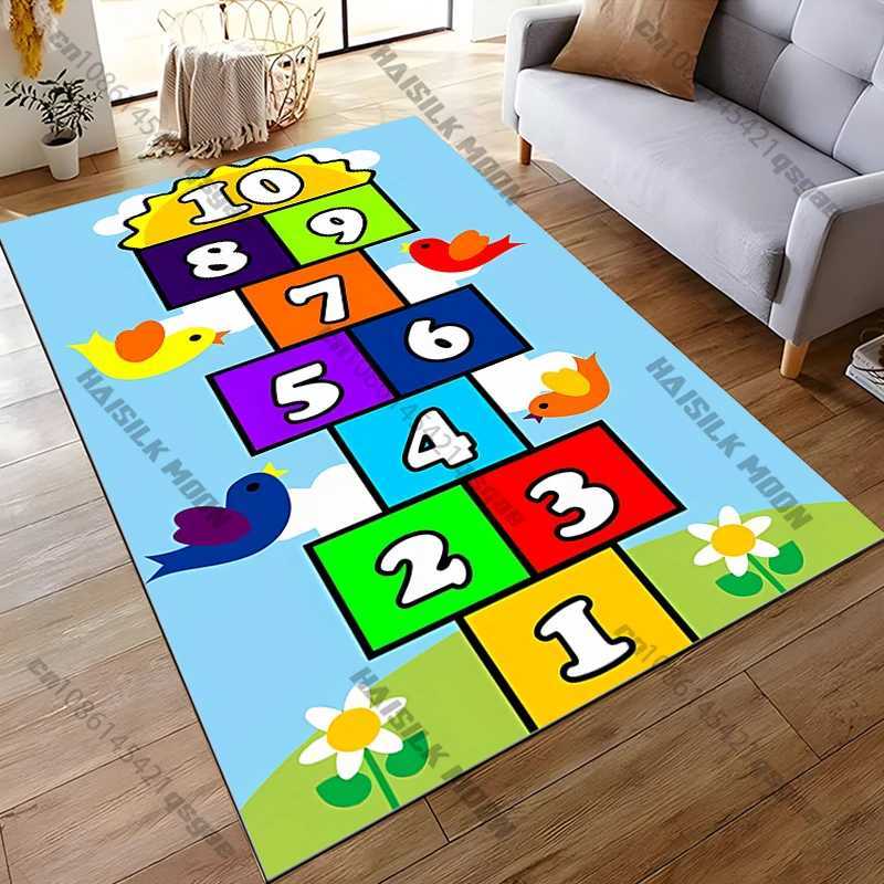 Cartoon Hopscotch Numbers Game Carpet for Living Room Game Rugs Soft Floor Cartoon Rugs Bathroom Rug Mat Yoga Mat C250913
