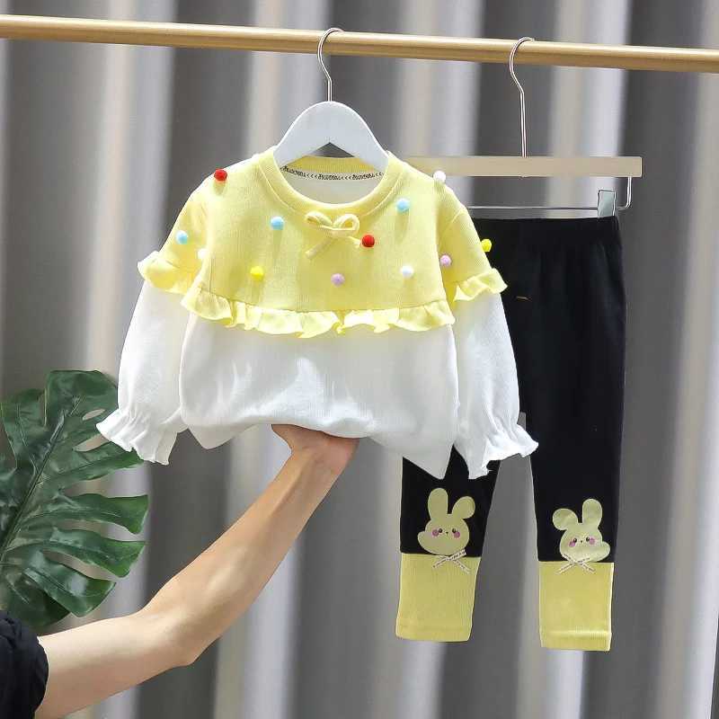 New Spring Autumn Baby Girls Clothes Suit Children Fashion TShirt Pants 2PcsSets Toddler Casual Costume Infant Kids Tracksuits C250913