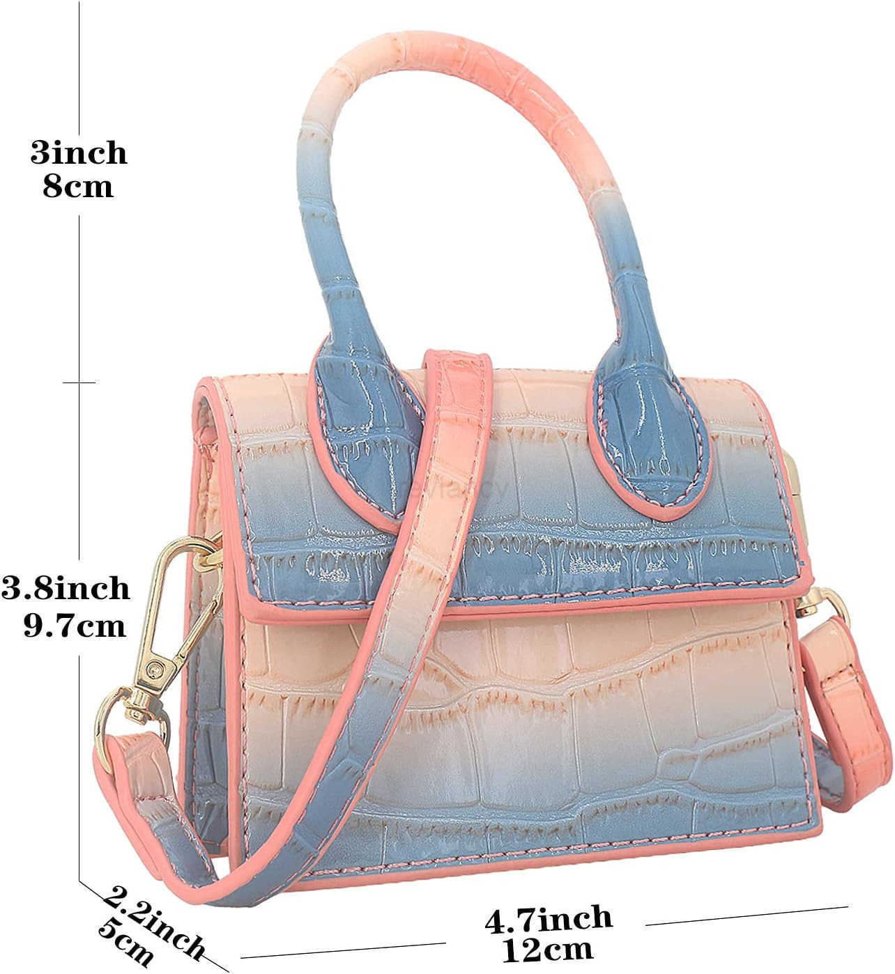 Mini Crossbody Bag for Women Girls Synthetic Leather Flap Purse Styling TopHandle Clutch HandbagW250913