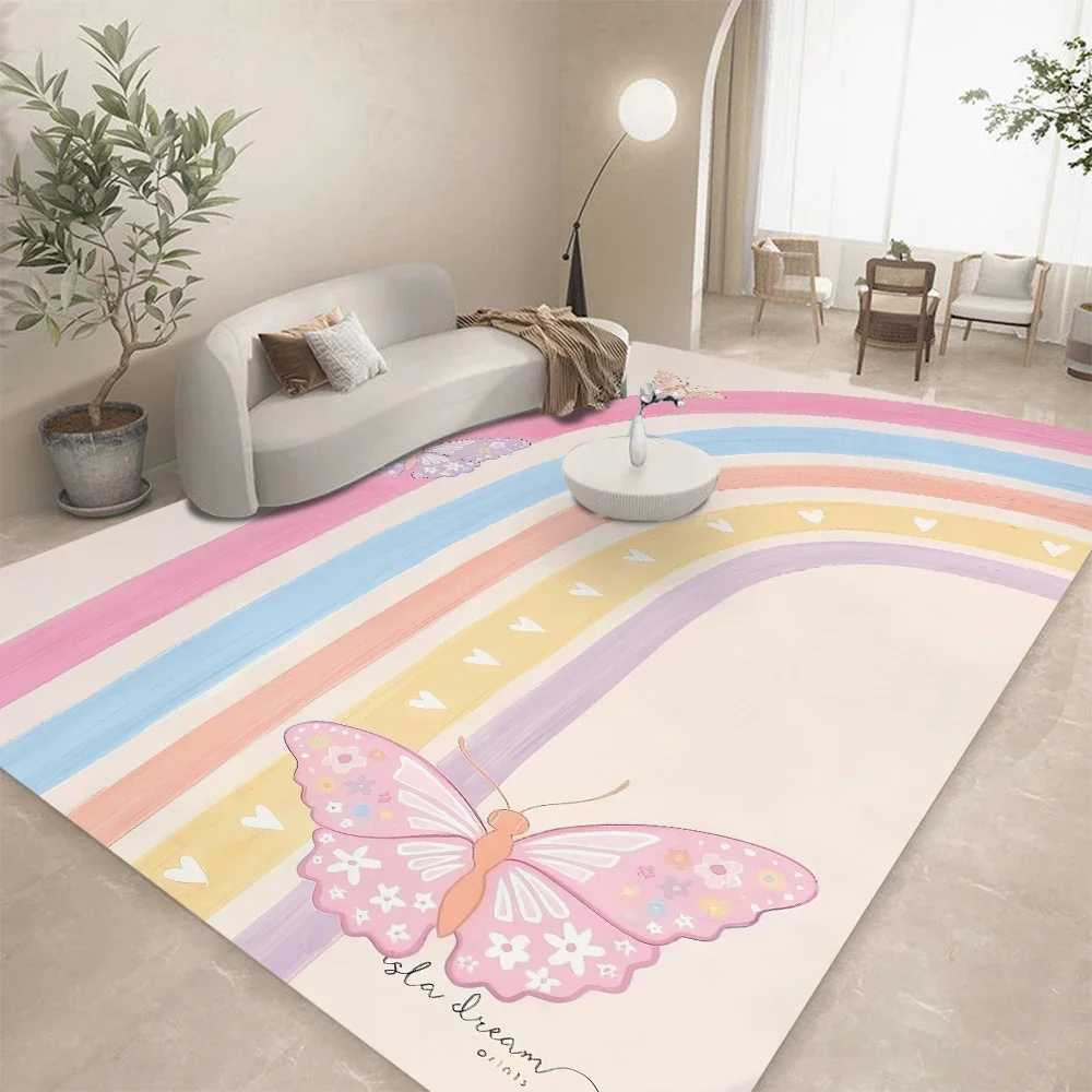RANIBOW Print Area Rug Floor Mat NonSlip Machine Washable Flannel Carpet for Home Living Room Kids Playmat Bedroom Floor Mat C250913