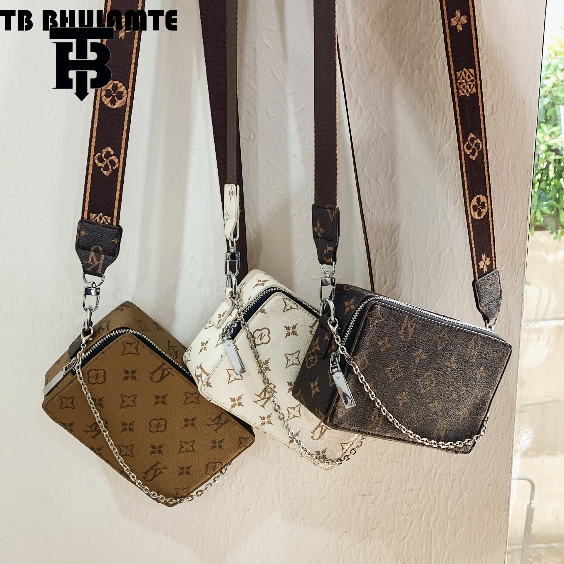 TB BHULAMTE Designer Bag Men's Crossbody Luxury Bag Bag High-end New Leather Luxury Bag Vintage Shoulder Bag Ins Trend Brand Bag Women Chain Smal