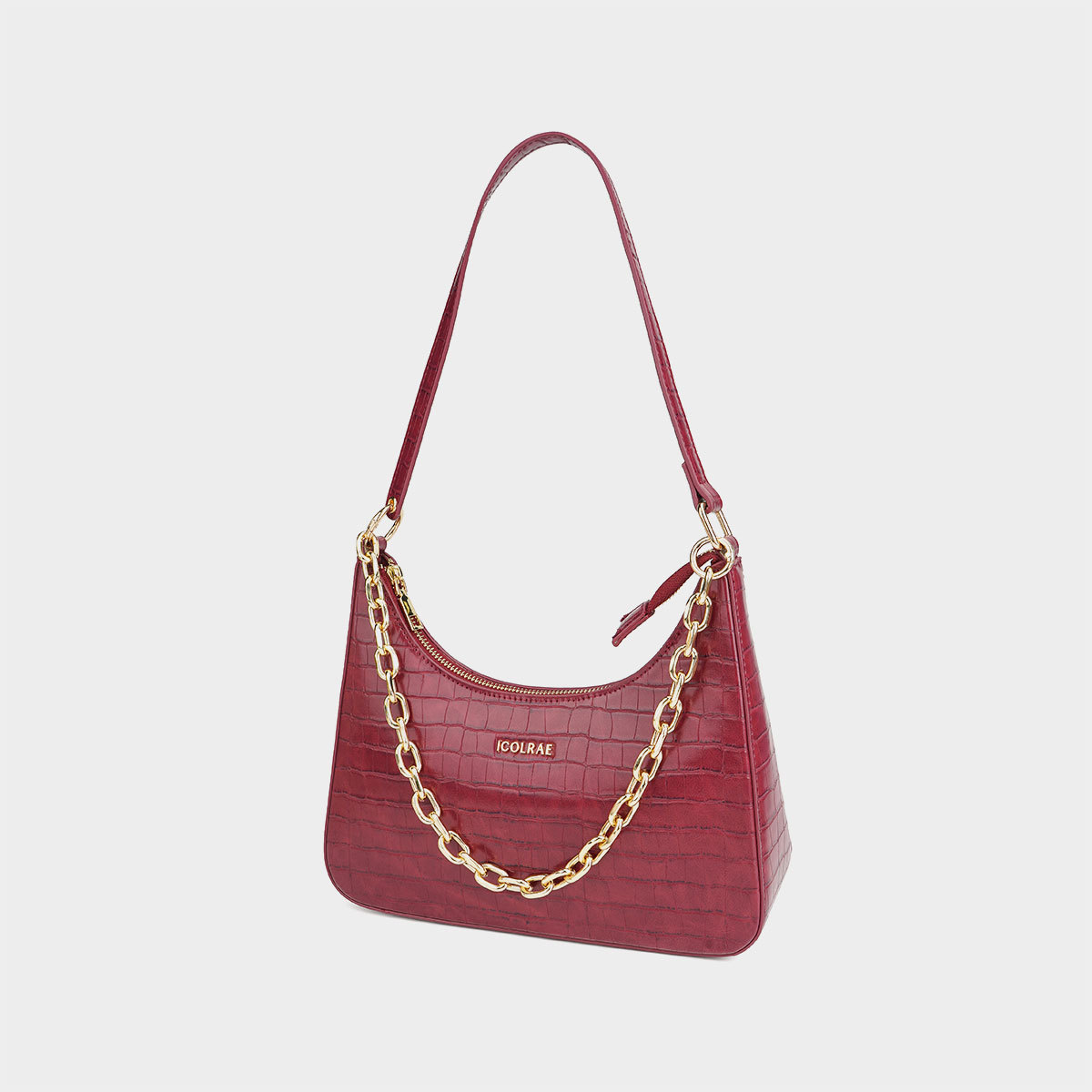 HERMIN 2025 New Crocodile Pattern Single Shoulder Underarm Women's Bag Fashion Crossbody Bag Chain Leather Bag