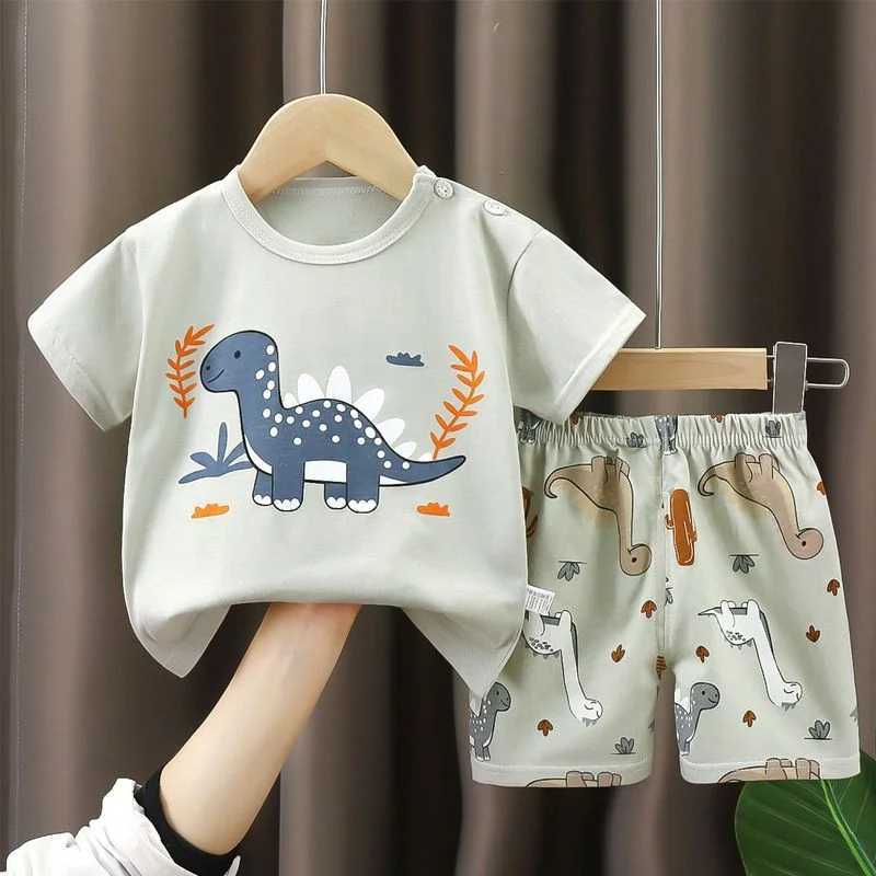 2PCS Childrens Sets mother Kids Clothes Boys Girl Tshirt Shorts Summer Cotton Short sleeve Baby Children Clothing Toddler Suit C250913