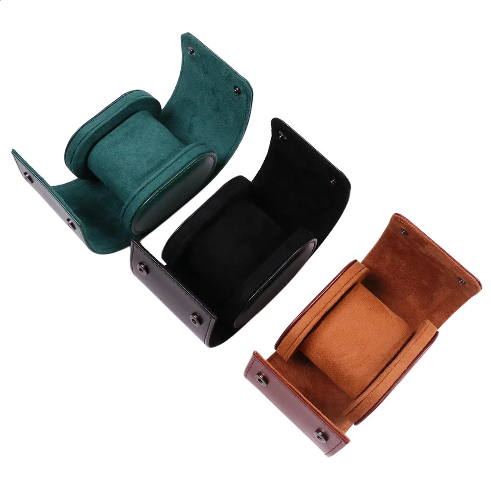 Wholesale Custom Portable Single Watch Travel Roll Organizer Packing Leatherette Storage Case Box Packaging 250912