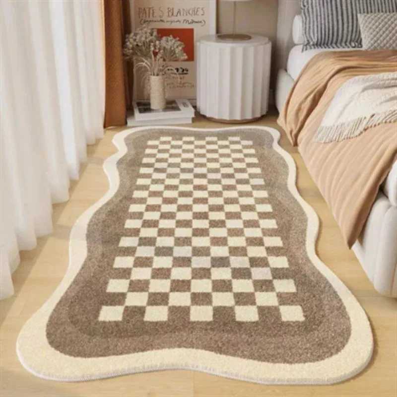 VIKAMA Simple Cream Wind Living Room Bedroom Soft Bedside Rug Home Nonslip Thickened Imitation Cashmere Carpet C250913