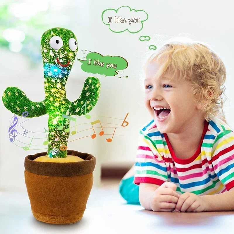 Dancing Cactus Song Speaker Talking Usb Battery Voice Repeat Plush Cactu Dancer Toy Talk Plushie Stuffed Toys For Kids Gift C250913