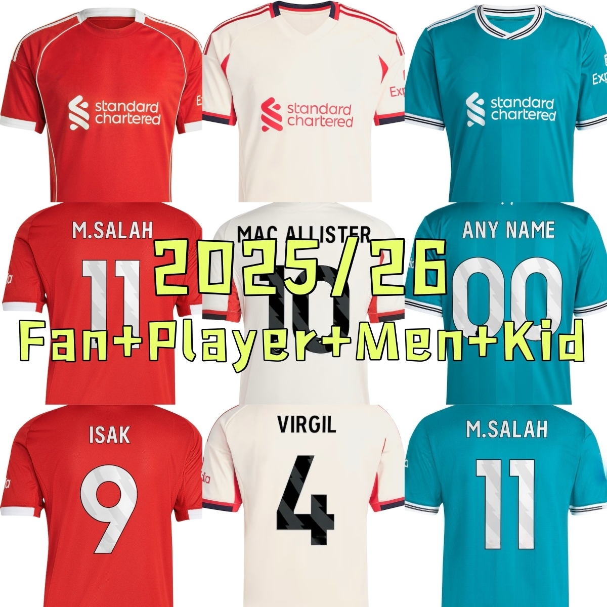 LFC Jersey 25 26 Soccer Mohamed Salah Ryan Gravenberch Rio Ngumoha Alisson Becker Ibrahima Konate Milos Kerkez Curtis Jone Wataru Endo Joe Gomez Player Away Third