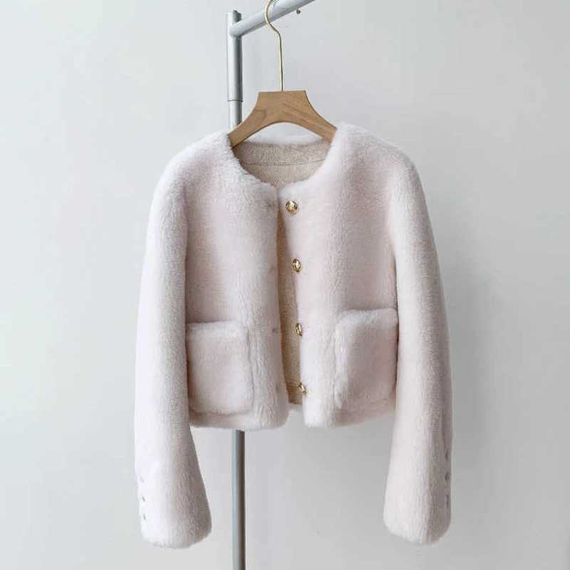 Woman Genuine Sheepskin Jackets Coat Female Winter Shearling Coats Real Lamb Fur Oneck Natural Outewear Overcoat G152 L250912