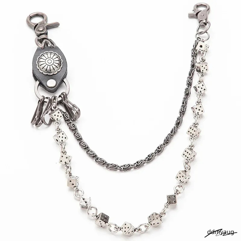 Motorcycle Keychain Jean Biker Wallet Belts Chain Skull Charm Leather Gothic Rock Pants Trousers Waist Key Mens Dr34 240402 ddmyAug