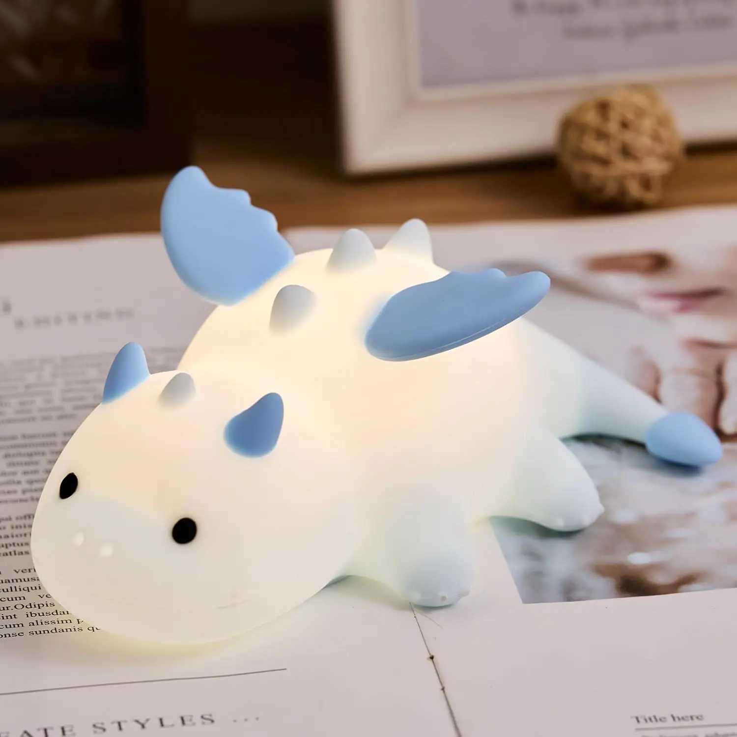 Cute Baby Dragon Night Light Rechargeable Silicone Nursery Sleeping Lamp Touch Control Diming Nightlights for Baby Room Decor C250913
