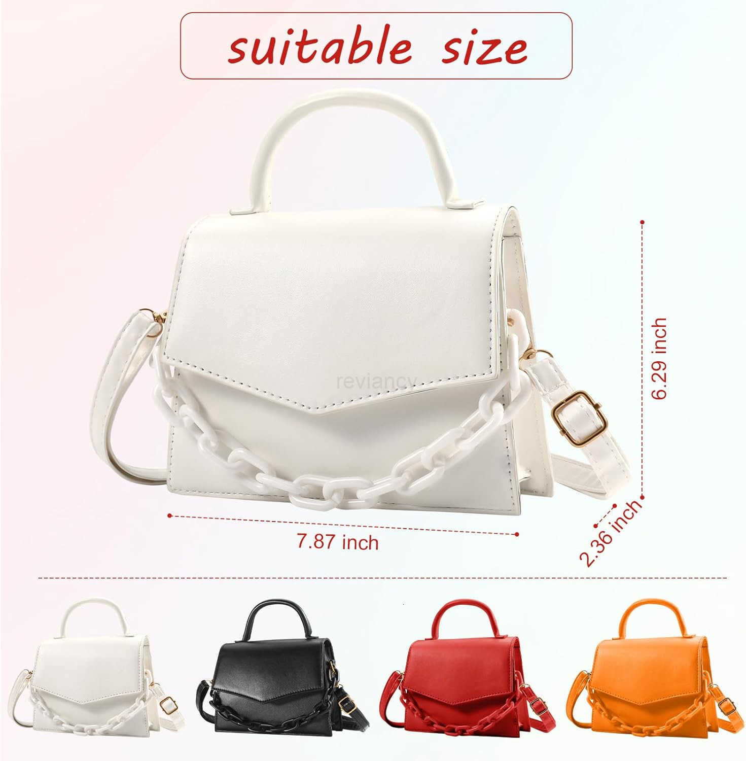 Small Crossbody Bags for Women Girls Trendy Top Handle Satchel Purses with Detachable Acrylic ChainW250913