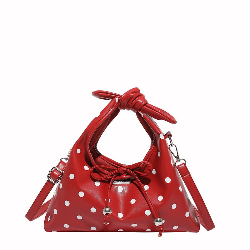 TB BHULAMTE Designer Korean INS Style Polka Dot Women's Handbag Fashion Luxury Crossbody Bag Bow Shaped Handle Detachable Shoulder Strap Special 