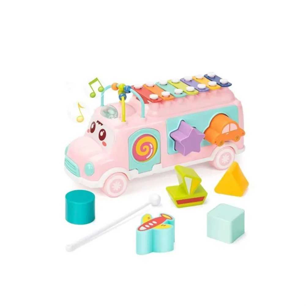 Childrens Ulti Functional Cartoon Imitate Musical Instruments Xylophone Baby Knocked Piano Block Bus Playing Music Toy For Kid C250913