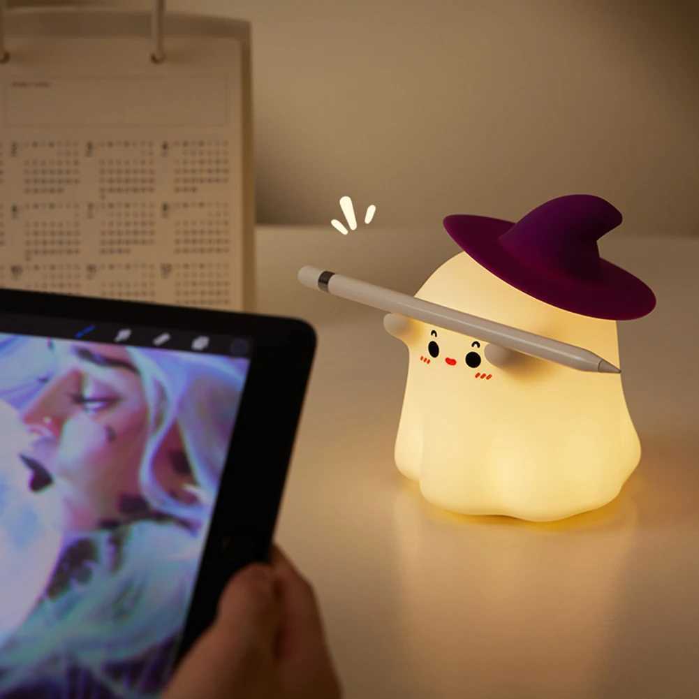 Pumpkin Halloween Led Night Light Ghost Panda Silicone Sleep Lamp Portable USB Rechargeable Nursery Bedroom Bedside Lamp C251122