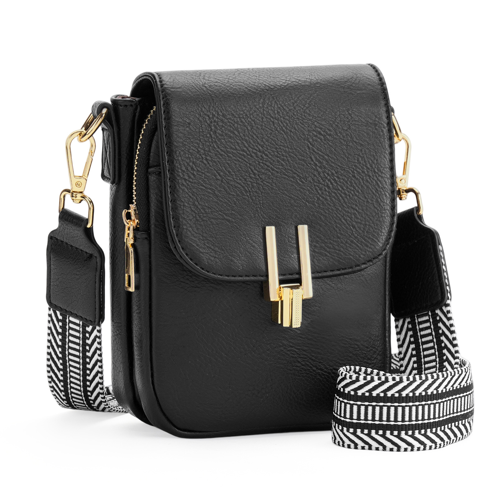 2025 New Crossbody Phone Wide Strap Single Shoulder PU Soft Leather Double Layer Women's Bag ddmymoon