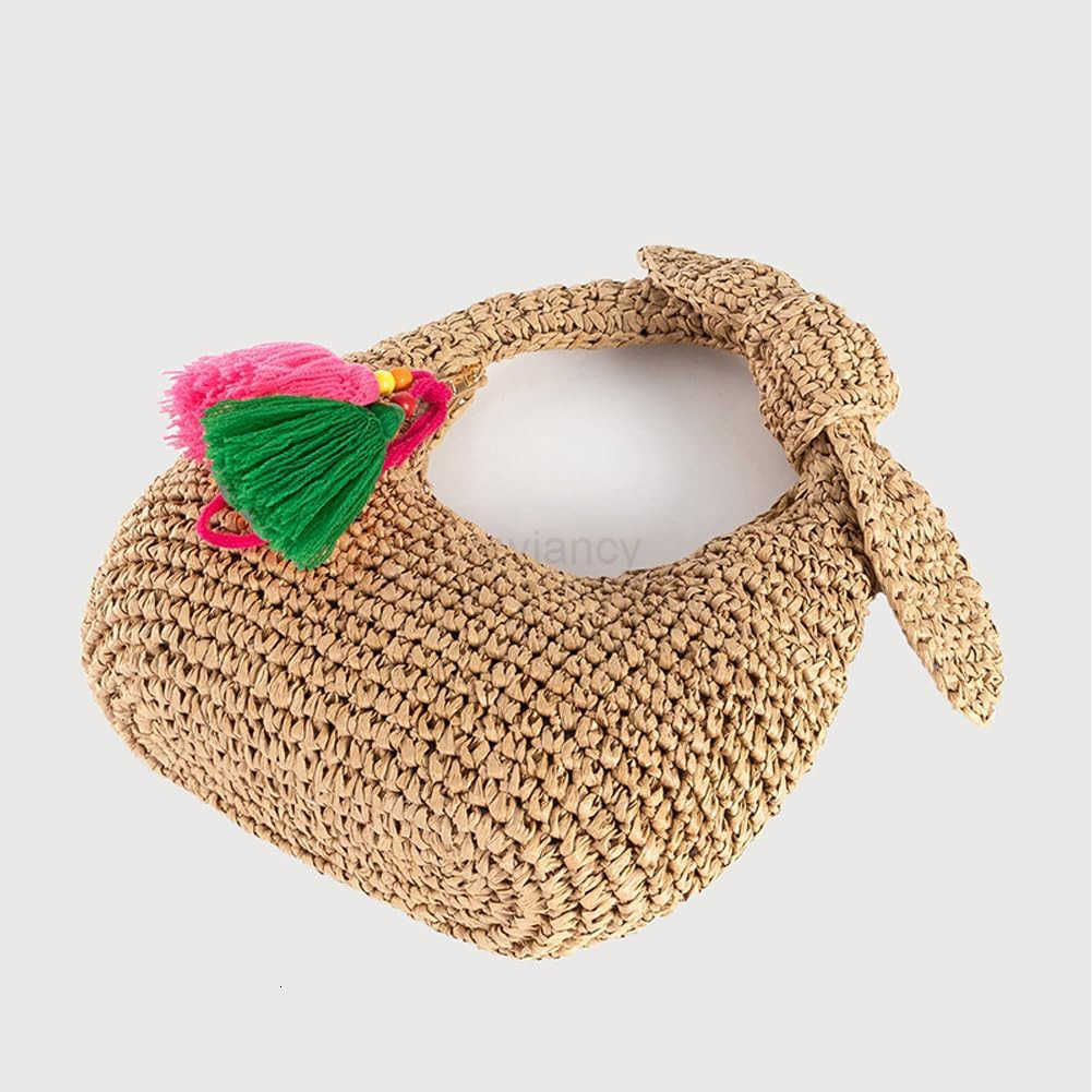 Straw Clutch Purse with Bow Top Handle Bag Summer Straw Handbag Beach Woven Evening Bag for Parties Wedding TravelW250913