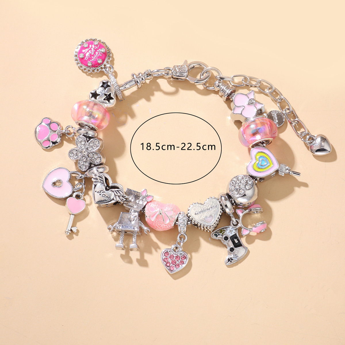 Hot Selling Cartoon Pink Beaded Bracelet Combination Set DIY Three-Dimensional Children's Cute Handmade Jewelry Gift ddmymoon