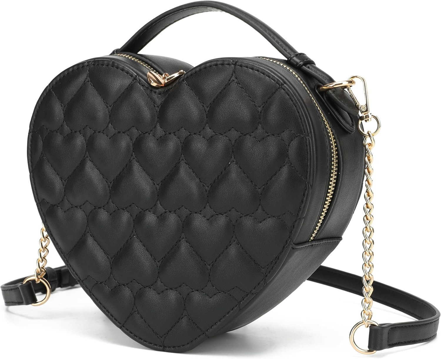 Heart Shape Satchel Crossbody Purse for women Zip Around Shoulder BagW250913