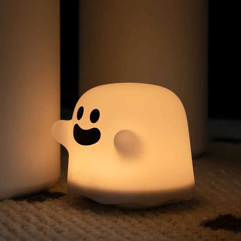 LED Night Lights for Children Bedroom Cute Boo Ghost Silicone Lamp Touch Sensor Dimmable Child Holiday Gift Rechargeable C250913